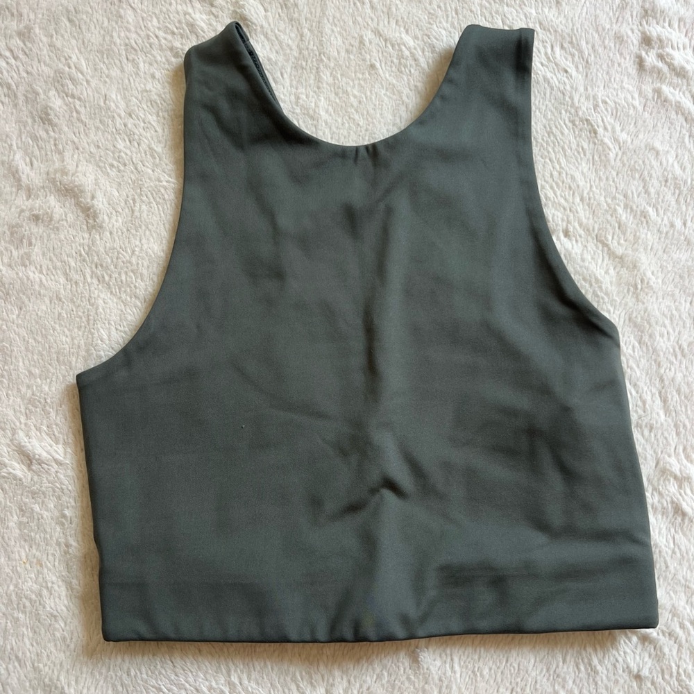 Girlfriend Collective Green Boxy Crop Tank Top
